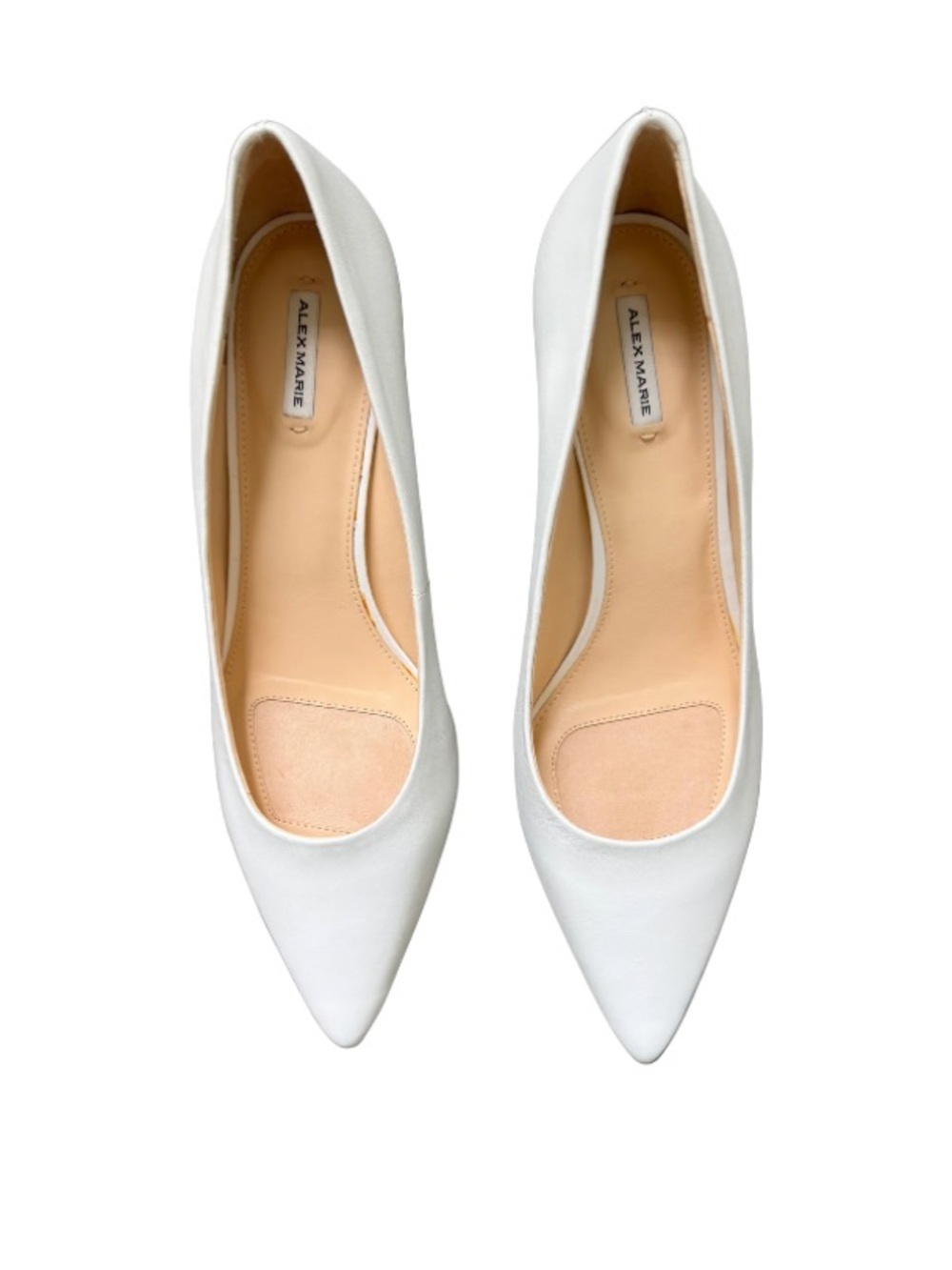 🤍 Alex Marie White Leather Kitten Heel Pumps Size 10 NIB